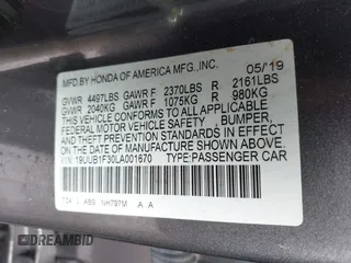 2020 Acura TLX with VIN 19UUB1F30LA001670, listed as a IAAI auction lot 41638804 with 95,122 mi miles. Bid and sale history available at carsss.com. Image 9.