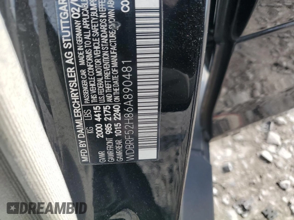 2006 Mercedes-Benz C 230 Sport с VIN WDBRF52H86A890481, выставлен на аукционе Copart как лот 57113225 с пробегом Не указан миль и Списание • Salvage title. История ставок и продаж доступна на DreamBid. Изображение 12.