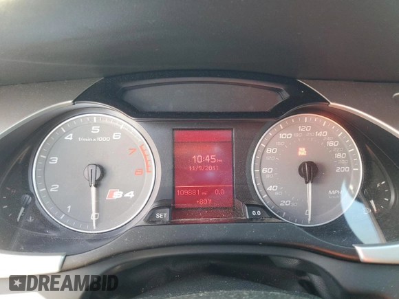 2012 Audi S4 Premium Plus z VIN WAUDGAFL6CA111717, wystawiony jako Copart lot #49902045 z przebiegiem 109 881 mil mil oraz Szkoda całkowita • Salvage title. Historia ofert i sprzedaży dostępna na DreamBid. Obrazek 9.