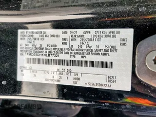 2022 Ford Bronco with VIN 1FMDE5DH1NLB77321, listed as a Copart auction lot 57834615 with 27,016 mi miles and Salvage title. Bid and sale history available at DreamBid. Image 13.