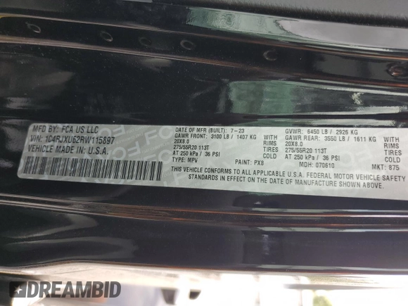 2024 Jeep Wrangler High Altitude z VIN 1C4RJXU62RW115897, wystawiony jako Copart lot #71614154 z przebiegiem 18 054 mil mil oraz Szkoda całkowita • Salvage title. Historia ofert i sprzedaży dostępna na DreamBid. Obrazek 15.
