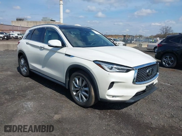 2019 Infiniti QX50 Luxe with VIN 3PCAJ5M37KF145057, listed as a IAAI auction lot 42015854 with 118,624 mi miles and . Bid and sale history available at DreamBid. Image 1.