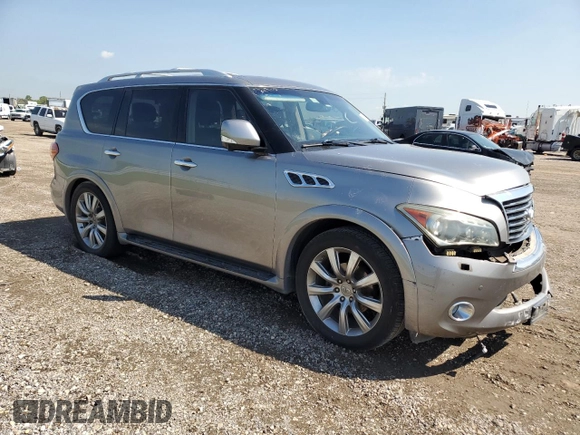 2012 Infiniti QX56 7-passenger with VIN JN8AZ2NEXC9023641, listed as a Copart auction lot 71316494 with 107,827 mi miles and Salvage Title. Bid and sale history available at carsss.com. Image 4.