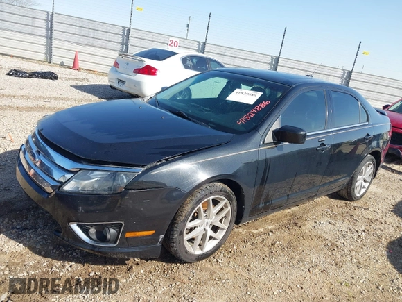 2011 Ford Fusion SEL with VIN 3FAHP0JA7BR319183, listed as a IAAI auction lot 41829886 with 119,302 mi miles. Bid and sale history available at carsss.com. Image 2.