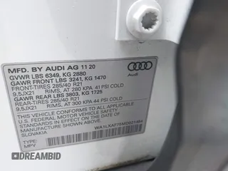 2021 Audi Q7 Premium Plus with VIN WA1LXAF75MD021454, listed as a IAAI auction lot 42444321 with 39,103 mi miles and . Bid and sale history available at DreamBid. Image 9.