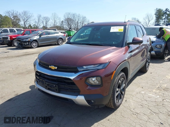 2022 Chevrolet TrailBlazer LT with VIN KL79MRSL9NB118077, listed as a IAAI auction lot 41751529 with 36,098 mi miles. Bid and sale history available at carsss.com. Image 2.