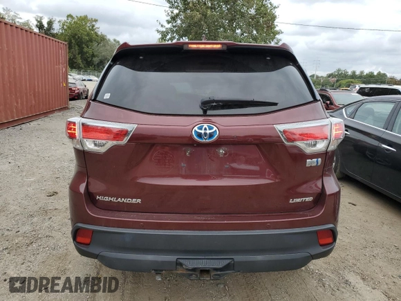 2015 Toyota Highlander Hybrid Limited with VIN 5TDDCRFH0FS009944, listed as a Copart auction lot 71665924 with 151,013 mi miles and Salvage Title. Bid and sale history available at carsss.com. Image 6.