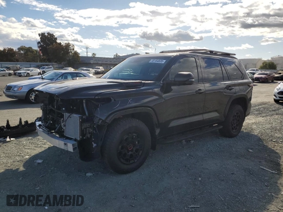2025 Toyota Sequoia SR5 with VIN 7SVAAABA7SX054053, listed as a Copart auction lot 48164835 with 4,009 mi miles and Salvage Title. Bid and sale history available at carsss.com. Image 1.