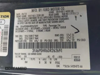 2013 Ford Fusion SE with VIN 3FA6P0HR6DR262691, listed as a IAAI auction lot 42661955 with 133,673 mi miles and . Bid and sale history available at DreamBid. Image 9.