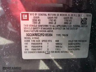 2015 Chevrolet Silverado 1500 LT with VIN 3GCUKREC2FG185384, listed as a Copart auction lot 49723965 with 165,991 mi miles and Salvage Title. Bid and sale history available at carsss.com. Image 13.