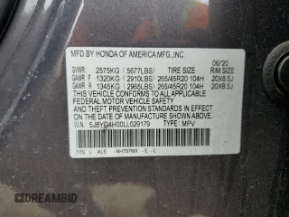 2020 Acura MDX Technology с VIN 5J8YD4H00LL029179, выставлен на аукционе Copart как лот 53843785 с пробегом 95 836 миль миль и Списание • Salvage title. История ставок и продаж доступна на DreamBid. Изображение 13.
