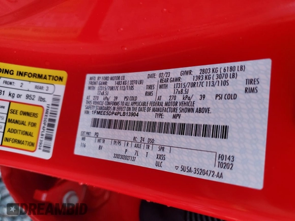 2023 Ford Bronco z VIN 1FMEE5DP4PLB13904, wystawiony jako Copart lot #56490175 z przebiegiem 29 141 mil mil oraz Szkoda całkowita • Salvage title. Historia ofert i sprzedaży dostępna na DreamBid. Obrazek 14.
