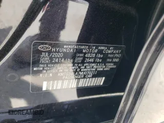 2021 Genesis G70 2.0T with VIN KMTG34LA7MU070211, listed as a Copart auction lot 59613564 with 18,062 mi miles and Salvage Title. Bid and sale history available at carsss.com. Image 12.