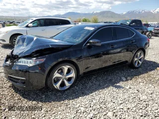 2015 Acura TLX Advance z VIN 19UUB3F76FA001028, wystawiony jako Copart lot #55284625 z przebiegiem 110 674 mil mil oraz Szkoda całkowita • Salvage title. Historia ofert i sprzedaży dostępna na DreamBid. Obrazek 1.