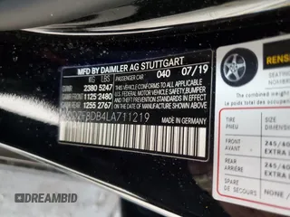 2020 Mercedes-Benz E 350 with VIN WDDZF8DB4LA711219, listed as a Copart auction lot 48941705 with 57,250 mi miles and Salvage Title. Bid and sale history available at DreamBid. Image 14.