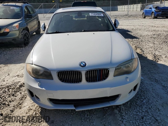 2013 BMW 1 Series 128i with VIN WBAUP7C54DVP24583, listed as a Copart auction lot 77454984 with 114,358 mi miles and Salvage Title. Bid and sale history available at carsss.com. Image 5.
