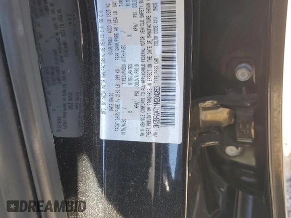 2021 Mazda 3 2.0 with VIN 3MZBPAA71MM204263, listed as a Copart auction lot 77597674 with Not Provided miles and Salvage Title. Bid and sale history available at DreamBid. Image 12.