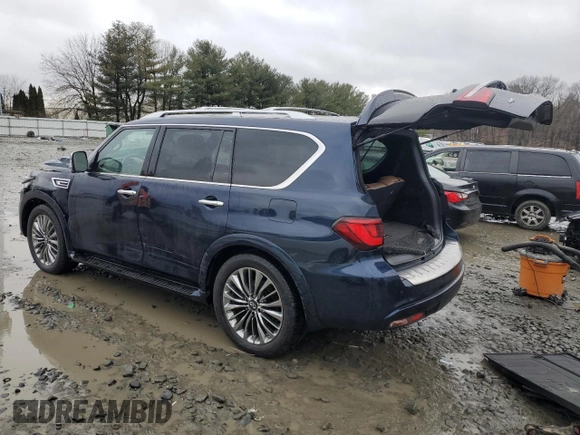 2021 Infiniti QX80 SENSORY with VIN JN8AZ2BC1M9476079, listed as a Copart auction lot 45186345 with 60,368 mi miles and Salvage Title. Bid and sale history available at carsss.com. Image 2.