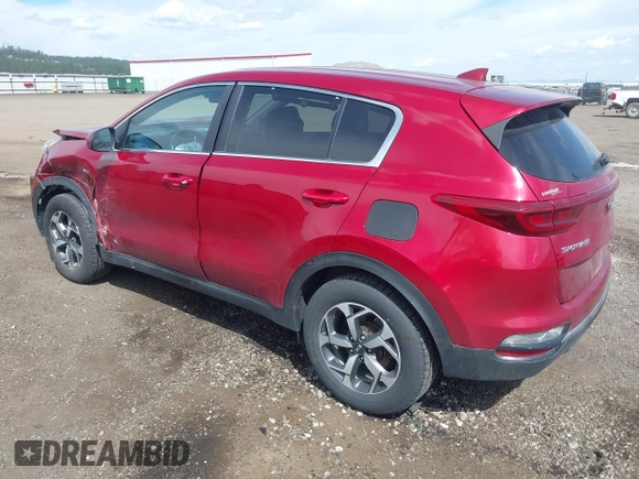 2020 Kia Sportage LX with VIN KNDPMCAC5L7635790, listed as a IAAI auction lot 42140965 with 46,057 mi miles. Bid and sale history available at carsss.com. Image 3.