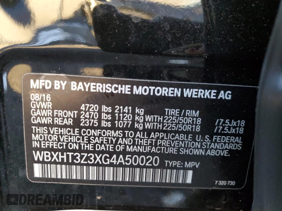 2016 BMW X1 xDrive28i with VIN WBXHT3Z3XG4A50020, listed as a Copart auction lot 70684172 with 95,577 mi miles. Bid and sale history available at carsss.com. Image 12.