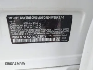2018 BMW 5 Series 540i z VIN WBAJE5C52JWA93872, wystawiony jako IAAI lot #42191999 z przebiegiem 47 508 mil mil oraz . Historia ofert i sprzedaży dostępna na DreamBid. Obrazek 9.