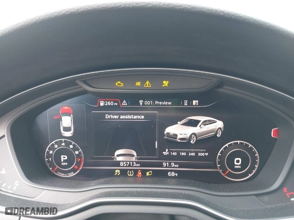 2018 Audi A5 Sportback Prestige with VIN WAUCNCF53JA021632, listed as a IAAI auction lot 41618447 with 85,713 mi miles. Bid and sale history available at carsss.com. Image 7.