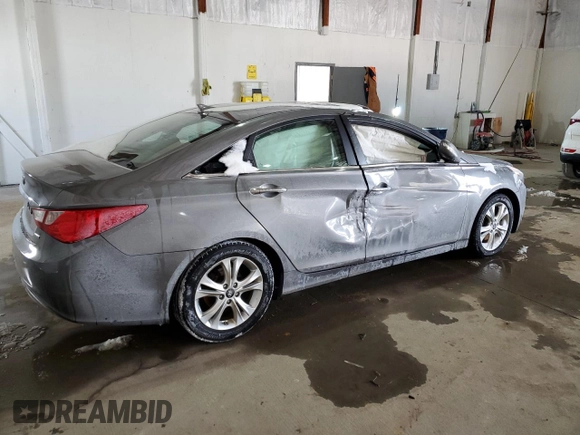 2013 Hyundai Sonata Limited with VIN 5NPEC4AC4DH617813, listed as a Copart auction lot 46164025 with 87,256 mi miles and Salvage Title. Bid and sale history available at DreamBid. Image 3.