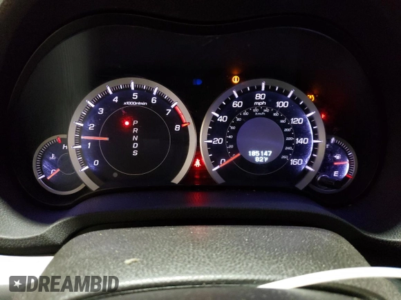 2011 Acura TSX with VIN JH4CU2F61BC013168, listed as a Copart auction lot 64827635 with 185,147 mi miles and Salvage title. Bid and sale history available at DreamBid. Image 9.