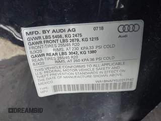2018 Audi Q5 Premium Plus z VIN WA1BNAFY0J2217142, wystawiony jako IAAI lot #42049376 z przebiegiem 84 100 mil mil oraz . Historia ofert i sprzedaży dostępna na DreamBid. Obrazek 9.