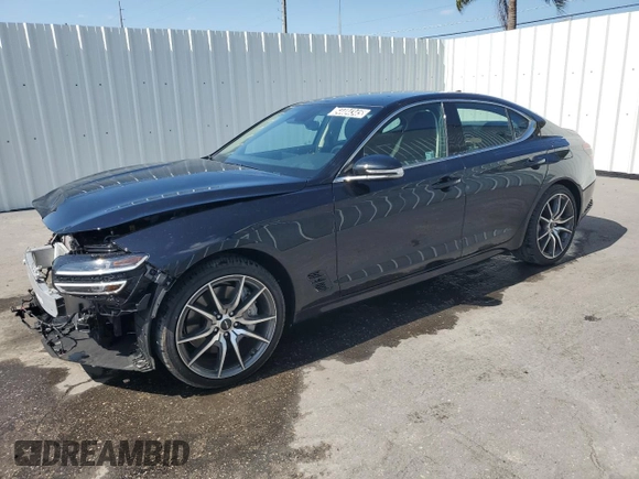 2025 Genesis G70 2.5T with VIN KMTG34SC6SU154908, listed as a Copart auction lot 54484345 with 5,270 mi miles and Clean Title. Bid and sale history available at carsss.com. Image 1.