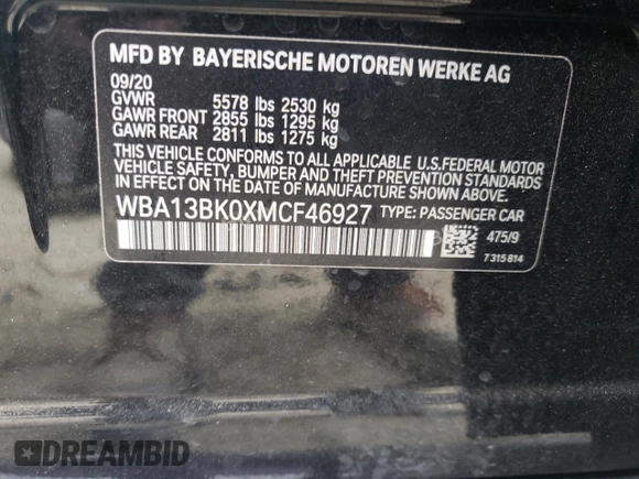 2021 BMW 5 Series M550i xDrive z VIN WBA13BK0XMCF46927, wystawiony jako Copart lot #72636684 z przebiegiem 31 044 mil mil oraz Czysty tytuł • Clean title. Historia ofert i sprzedaży dostępna na DreamBid. Obrazek 14.