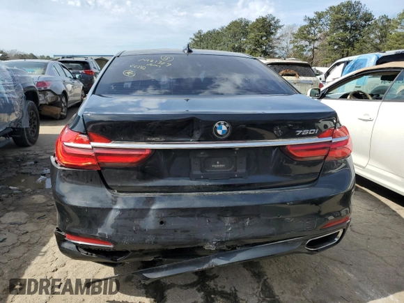 2017 BMW 7 Series 750i with VIN WBA7F0C54HGM21367, listed as a Copart auction lot 40801593 with 74,477 mi miles. Bid and sale history available at carsss.com. Image 6.