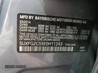 2014 BMW X6 xDrive35i with VIN 5UXFG2C55E0H11243, listed as a Copart auction lot 55223095 with 197,995 mi miles and Clean Title. Bid and sale history available at carsss.com. Image 13.