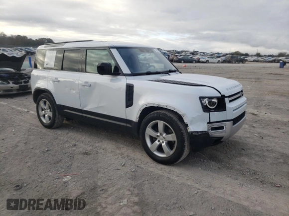 2021 Land Rover Defender S with VIN SALEJERX7M2044693, listed as a Copart auction lot 79848234 with 46,881 mi miles and Salvage title. Bid and sale history available at DreamBid. Image 4.