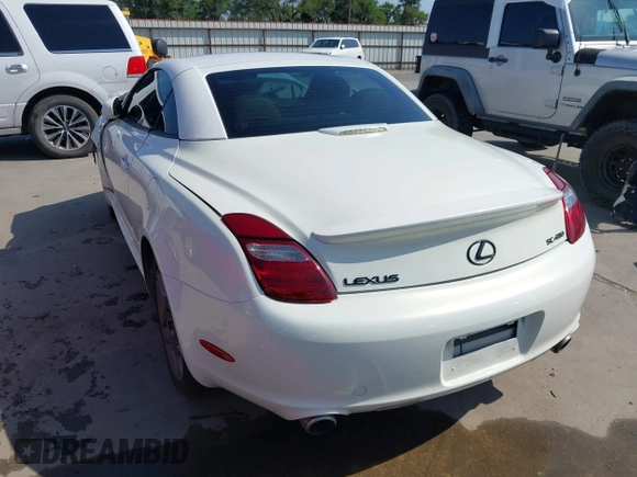 2006 Lexus SC 430 with VIN JTHFN48Y769007480, listed as a IAAI auction lot 42512863 with 158,880 mi miles and . Bid and sale history available at DreamBid. Image 3.