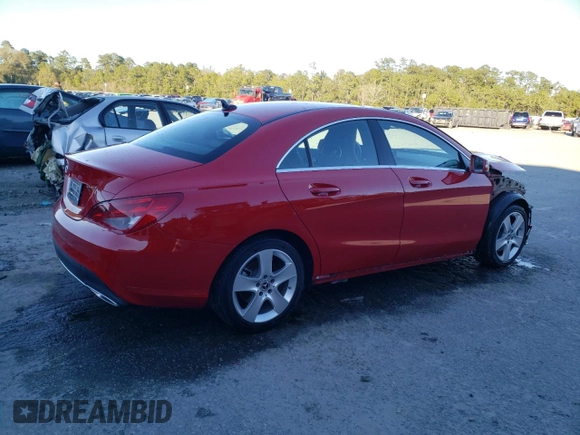 2018 Mercedes-Benz CLA with VIN WDDSJ4EB3JN663368, listed as a Copart auction lot 72290732 with 31,368 mi miles. Bid and sale history available at carsss.com. Image 3.