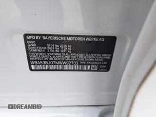 2021 BMW 5 Series 540i z VIN WBA53BJ07MWW92703, wystawiony jako IAAI lot #41868430 z przebiegiem Nie podano mil oraz . Historia ofert i sprzedaży dostępna na DreamBid. Obrazek 9.