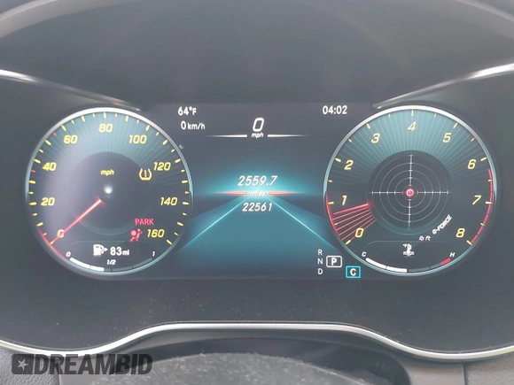 2020 Mercedes-Benz C 300 with VIN W1KWJ8DB7LF985843, listed as a IAAI auction lot 41484590 with 22,561 mi miles and . Bid and sale history available at DreamBid. Image 7.