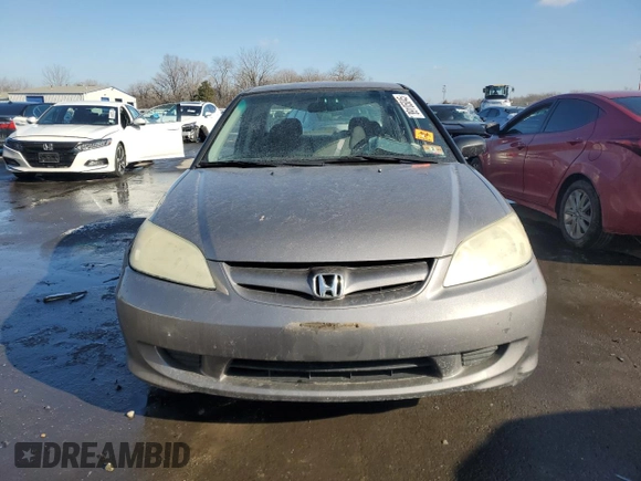 2004 Honda Civic LX with VIN 2HGES16584H560845, listed as a Copart auction lot 89105045 with Not Provided miles and Salvage Title. Bid and sale history available at DreamBid. Image 5.