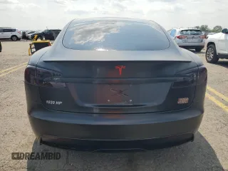 2022 Tesla Model S Plaid with VIN 5YJSA1E66NF460913, listed as a Copart auction lot 60534665 with 47,595 mi miles and Salvage title. Bid and sale history available at DreamBid. Image 6.