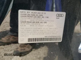 2013 Audi Q5 Premium with VIN WA1CFAFP8DA059460, listed as a Copart auction lot 54691185 with Not provided miles and Salvage title. Bid and sale history available at DreamBid. Image 13.