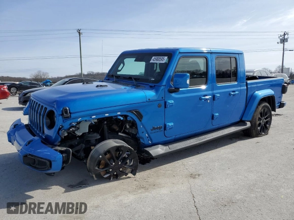 2022 Jeep Gladiator Overland with VIN 1C6HJTFG6NL124535, listed as a Copart auction lot 45988595 with 17,151 mi miles and Salvage title. Bid and sale history available at DreamBid. Image 1.