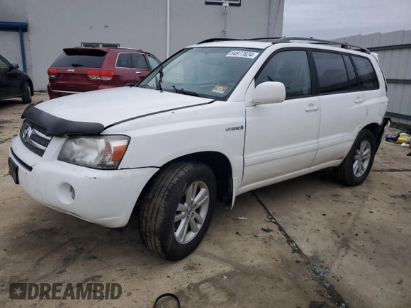2007 Toyota Highlander Hybrid with VIN JTEGW21A970019300, listed as a Copart auction lot 84977824 with 162,984 mi miles and Salvage Title. Bid and sale history available at carsss.com. Image 1.