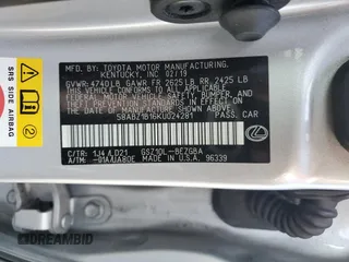 2019 Lexus ES 350 z VIN 58ABZ1B16KU024281, wystawiony jako Copart lot #57406825 z przebiegiem 64 352 mil mil oraz Szkoda całkowita • Salvage title. Historia ofert i sprzedaży dostępna na DreamBid. Obrazek 12.