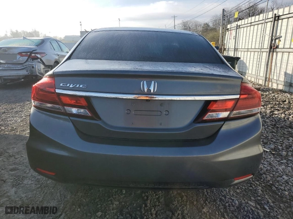 2013 Honda Civic Sdn LX with VIN 19XFB2F58DE058387, listed as a Copart auction lot 50608665 with 186,306 mi miles and Salvage Title. Bid and sale history available at carsss.com. Image 6.
