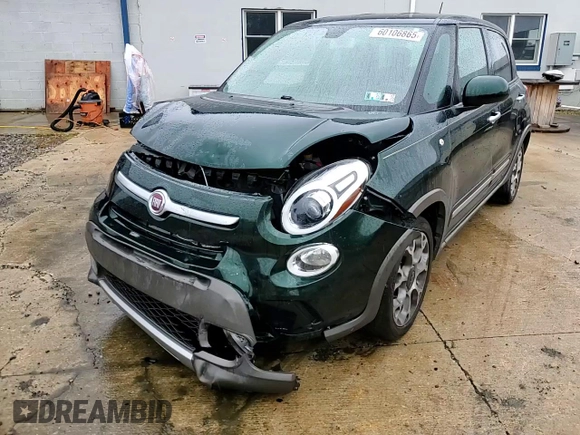 2014 FIAT 500L Trekking with VIN ZFBCFADH3EZ011436, listed as a Copart auction lot 60106865 with 43,232 mi miles and Salvage title. Bid and sale history available at DreamBid. Image 14.