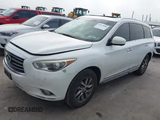 2013 Infiniti JX35 with VIN 5N1AL0MN0DC336166, listed as a IAAI auction lot 41921008 with 210,268 mi miles and . Bid and sale history available at DreamBid. Image 2.