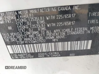 2016 Toyota RAV4 XLE с VIN 2T3RFREV2GW427622, выставлен на аукционе IAAI как лот 42415254 с пробегом 124 481 миль миль и . История ставок и продаж доступна на DreamBid. Изображение 9.