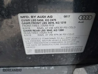 2018 Audi Q5 Premium Plus with VIN WA1BNAFY6J2040385, listed as a IAAI auction lot 41600628 with 109,351 mi miles. Bid and sale history available at carsss.com. Image 9.