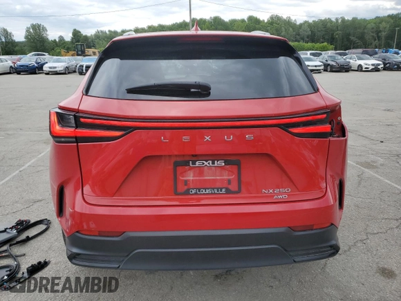 2023 Lexus NX 250 with VIN 2T2ADCEZ7PC002924, listed as a Copart auction lot 58352825 with 23,657 mi miles and Salvage title. Bid and sale history available at DreamBid. Image 6.